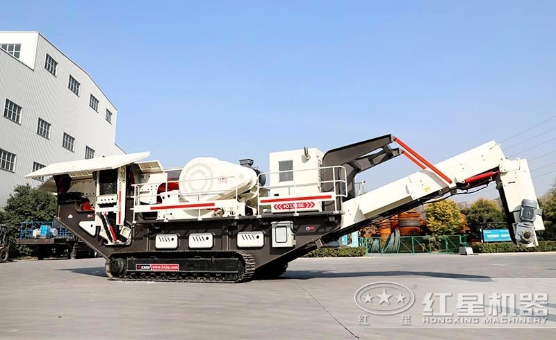 履帶式移動式破碎站現(xiàn)場演示