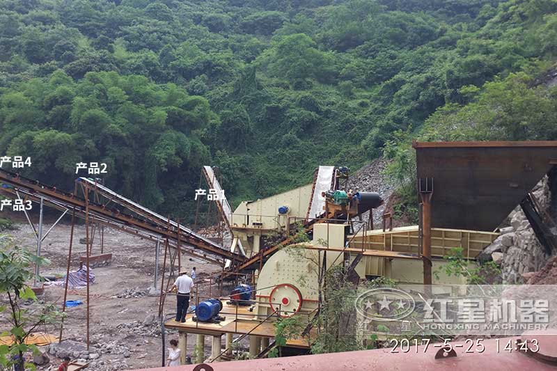 重錘式破碎機配置的簡配砂石生產(chǎn)線