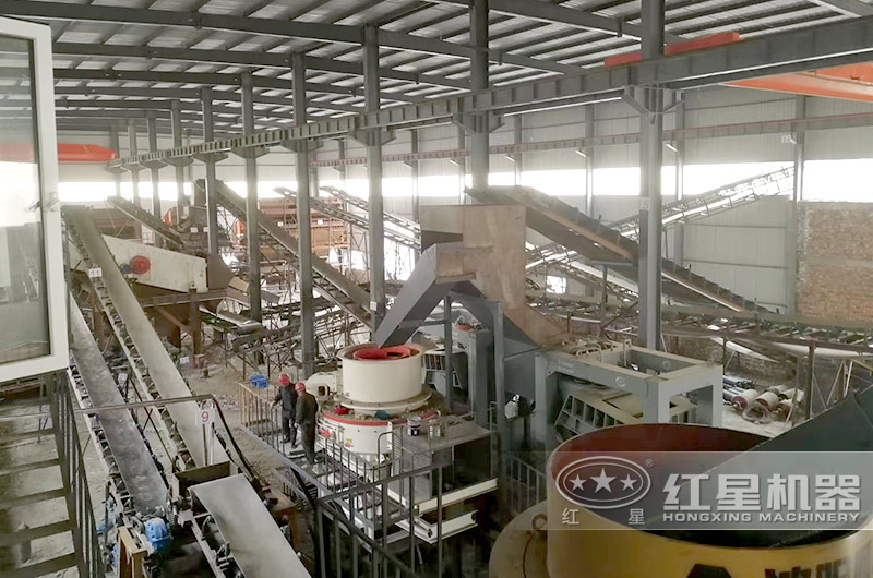 立式制砂機(jī)加工現(xiàn)場(chǎng)