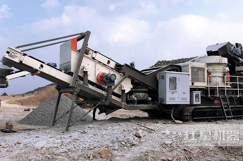 移動(dòng)式建筑石子破碎機(jī)現(xiàn)場(chǎng)