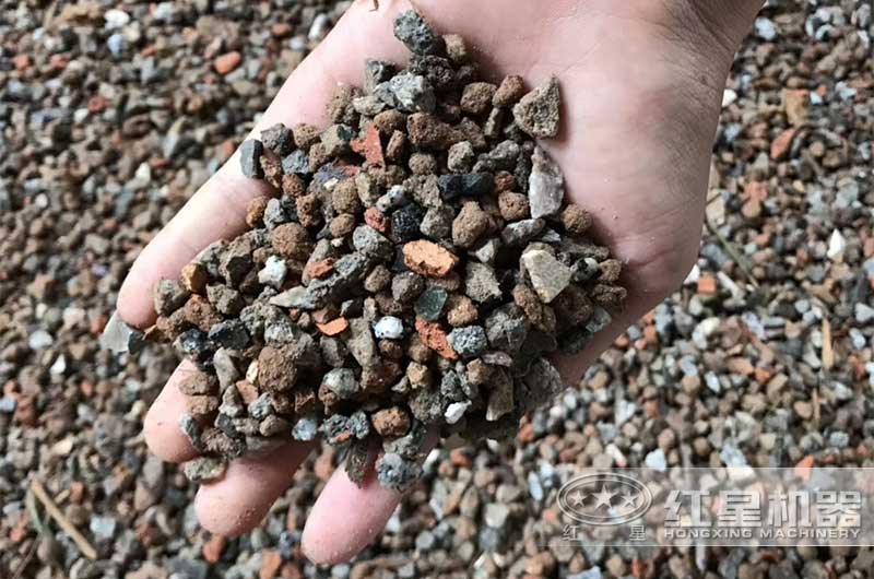 建筑垃圾制成骨料實(shí)拍